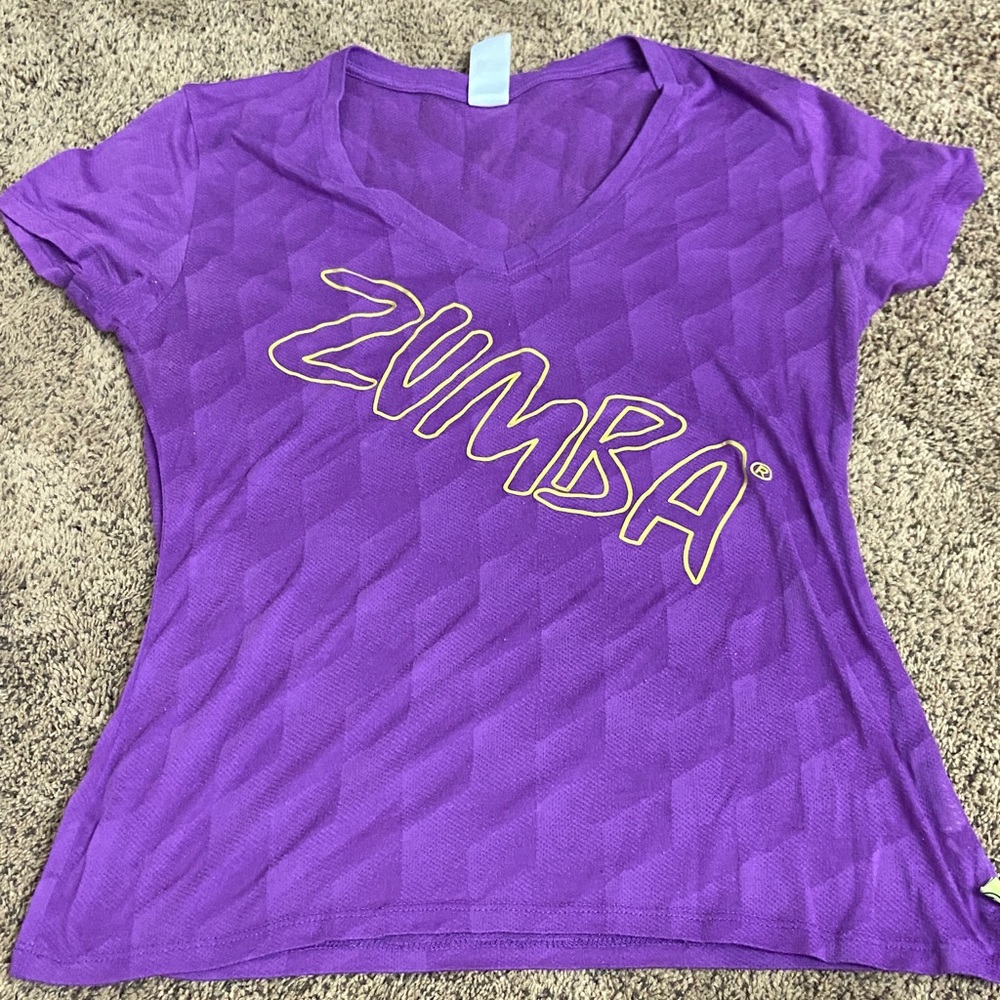 Zumba Fitness Purple V-Neck Tee